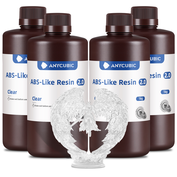 ANYCUBIC Résine ABS-Like 2.0 pour Imprimante 3D LCD MSLA DLP UV 405nm Résine Photopolymère, Résistance et Ténacité Améliorées, ABS-Like 2.0 Résine pour Impression 3D, Transparent 4000g